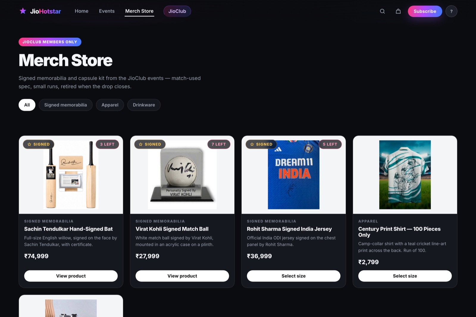 JioHotstar exclusive merch