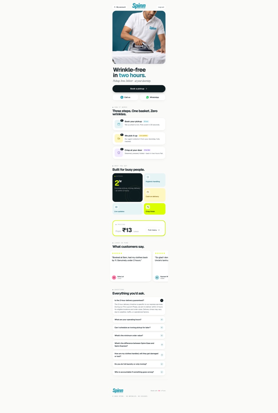 Spinn consumer landing